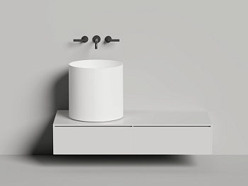 Раковина из искусственного камня S-Stone Salini ARMONIA 130423TM 50х50 накладная цвет белый 1 отверстие под смеситель